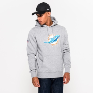 Sudadera Con Capucha New Era Miami Dolphins Team Logo Grises | PBMFQ-7568