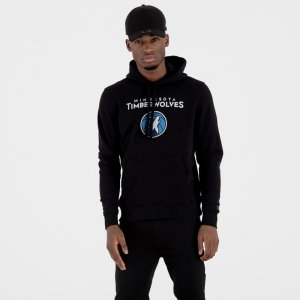 Sudadera Con Capucha New Era Minnesota Timberwolves Team Logo Negros | FDUEC-0725