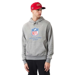Sudadera Con Capucha New Era NFL Logo Script Grises | UITKV-5362