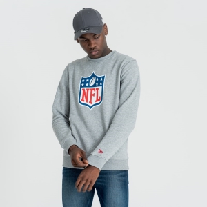 Sudaderas New Era NFL Logo Heather Crew Neck Grises | FDIHL-6053