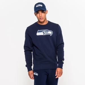 Sudaderas New Era Seattle Seahawks Team Logo Crew Neck Azules | VCUHJ-3189